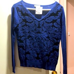 New York and Co. Blue and Black Sweater